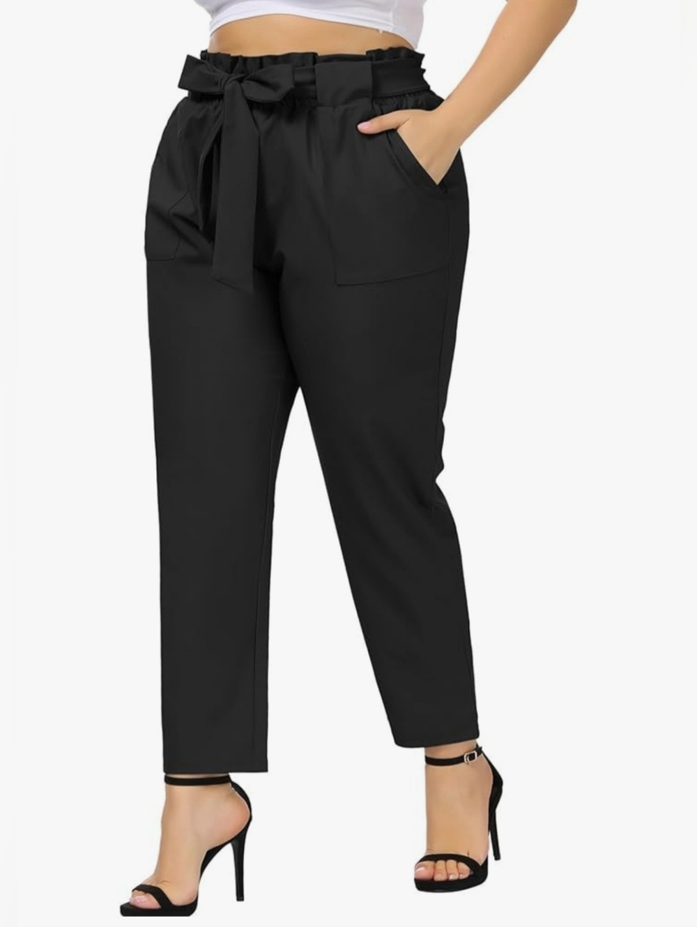Hanna Nikole Paper Bag Pencil Trousers
